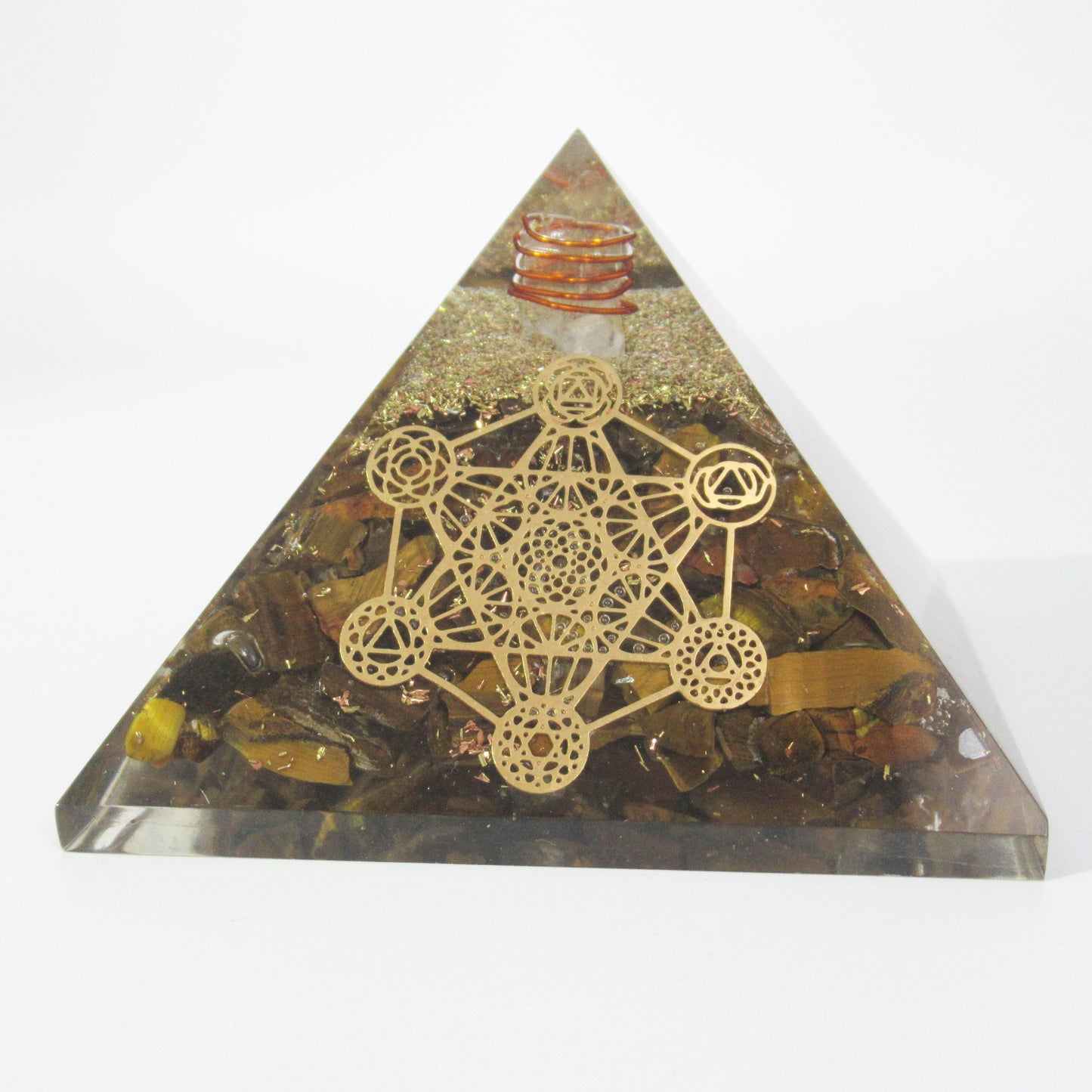 Orgonite Pyramide 75x75mm en pierres naturelles