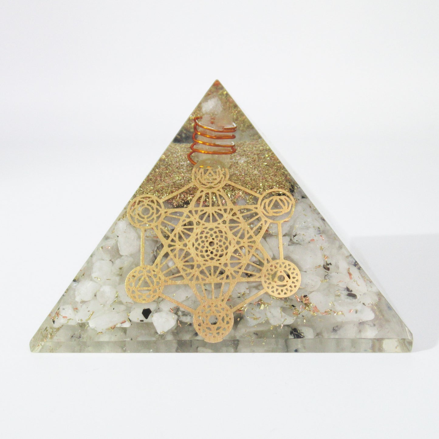 Orgonite Pyramide 75x75mm en pierres naturelles