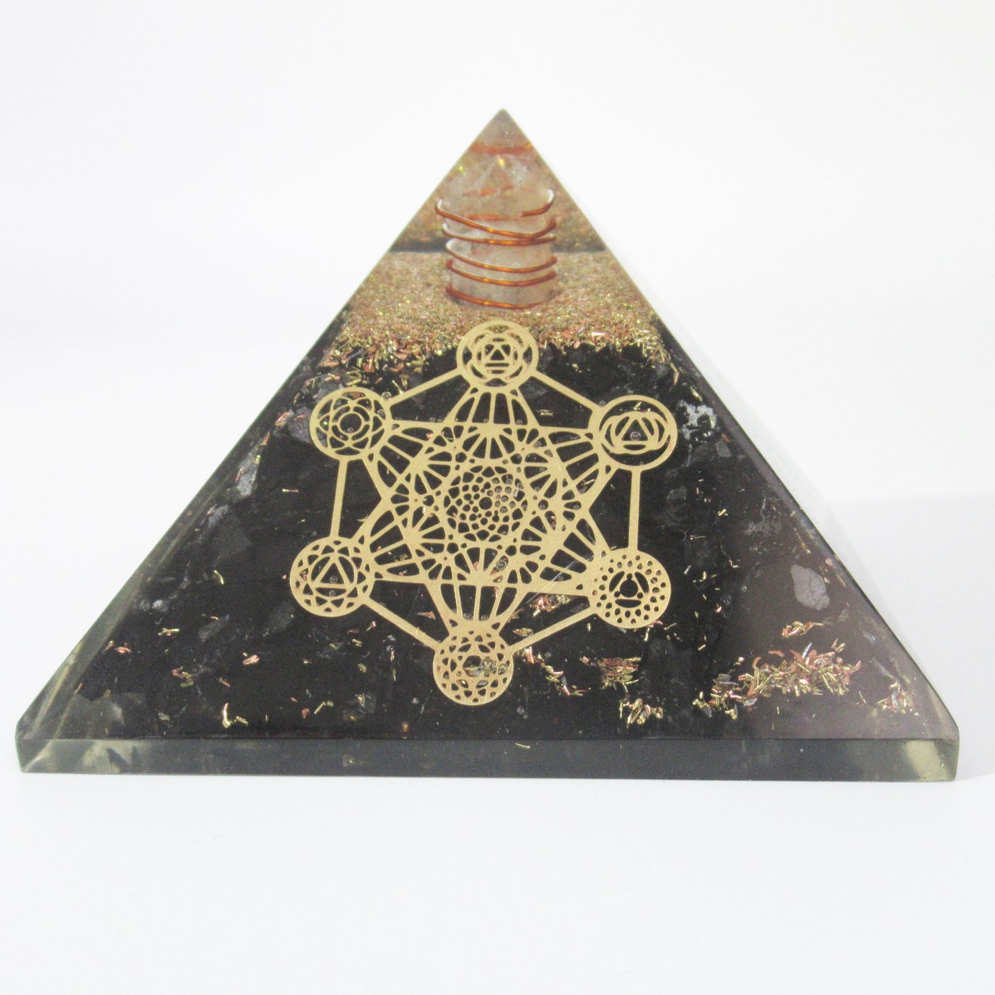 Orgonite Pyramide 75x75mm en pierres naturelles