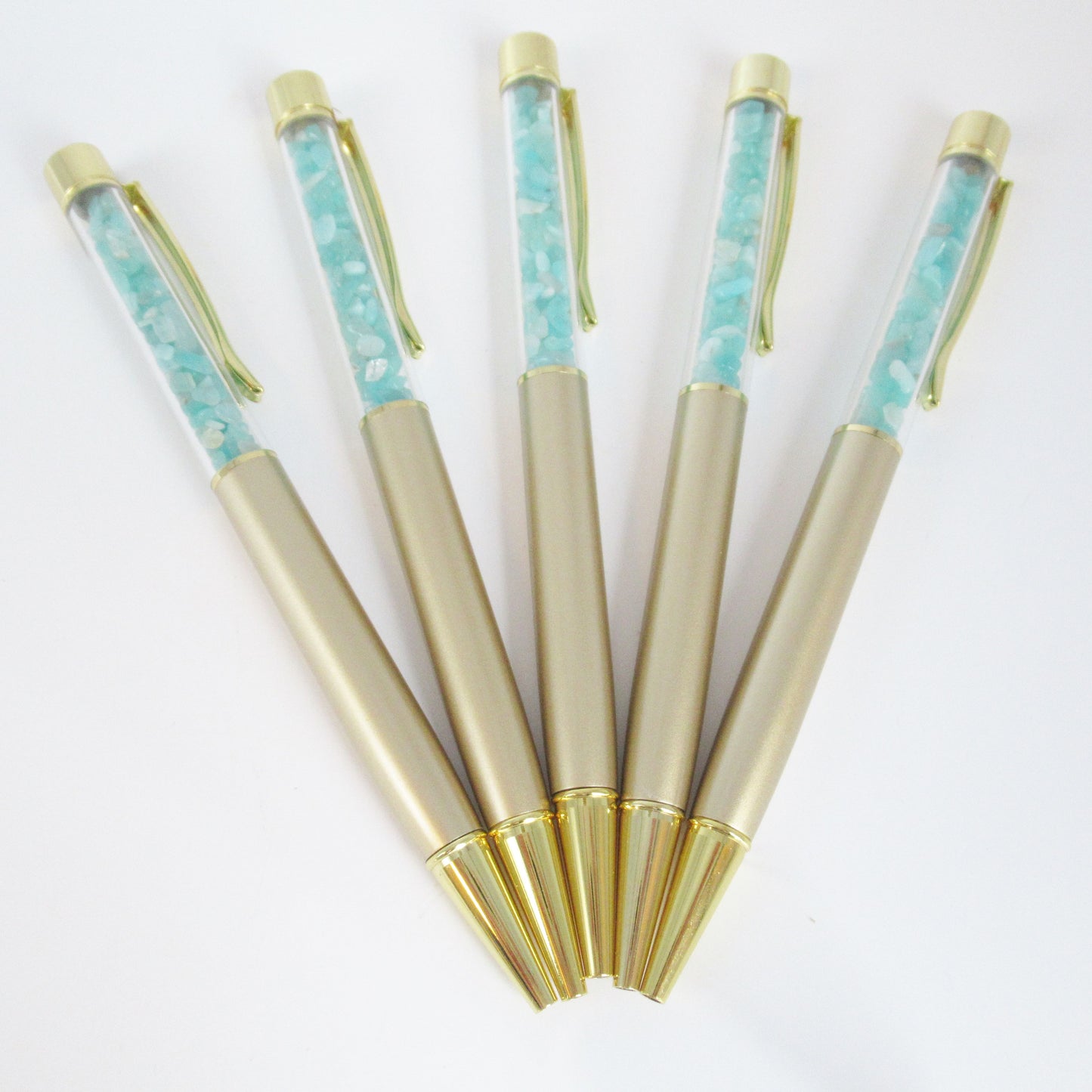 Stylo doré en pierres naturelles
