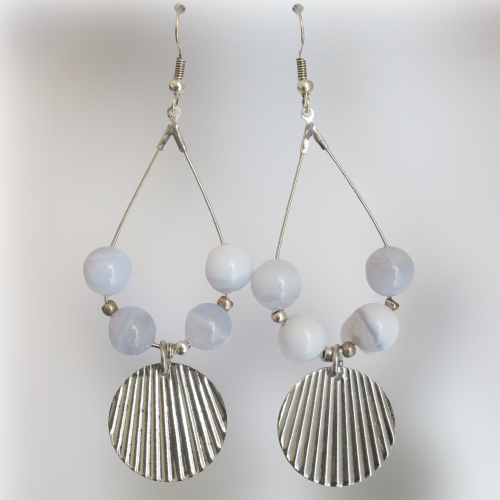 Boucles d'oreilles - Calcédoine