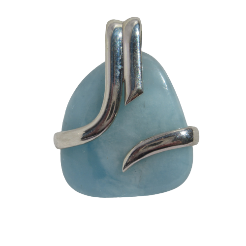 Pendentif en pierre naturelle - Opale Bleue des Andes - Argent 925