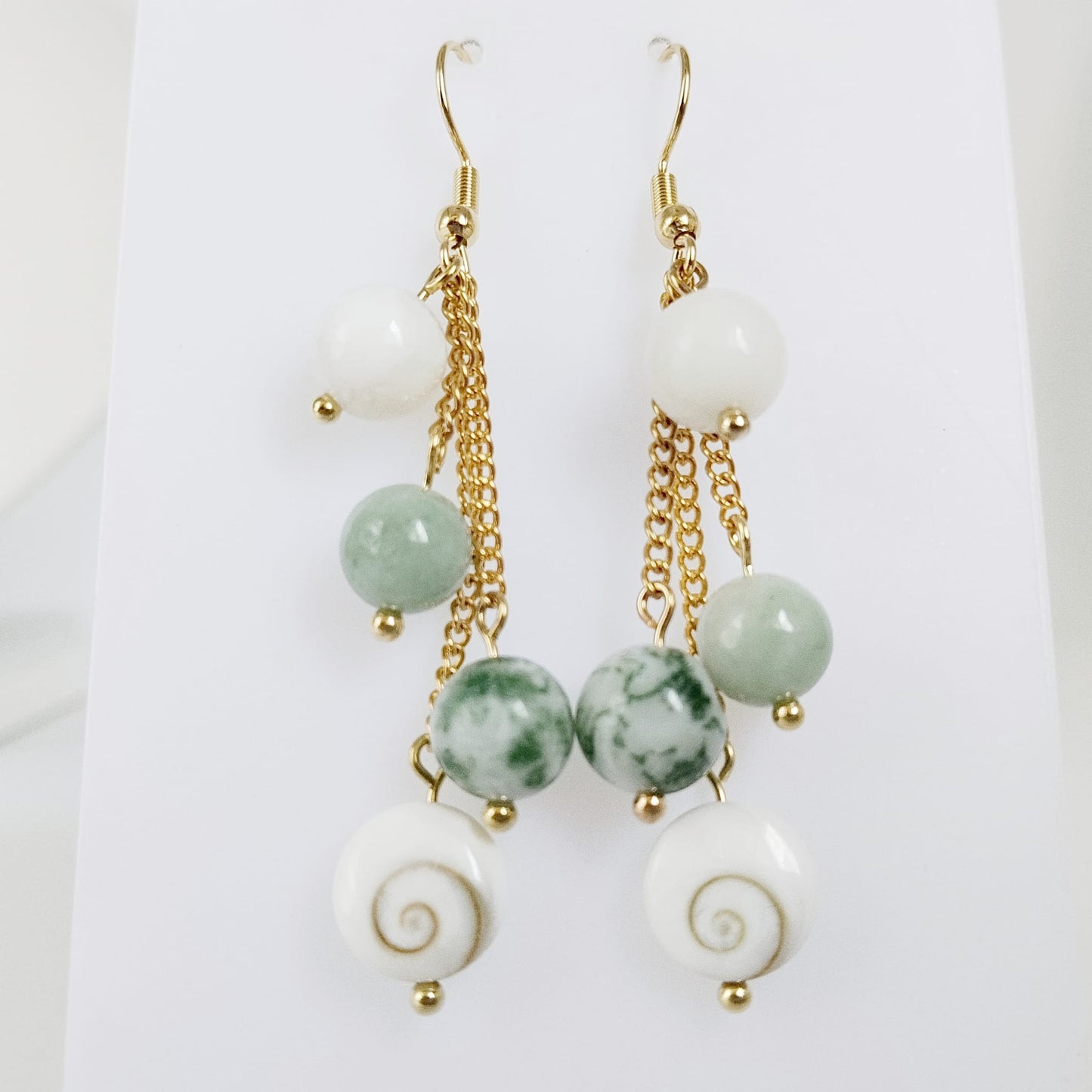 Boucles d'oreilles en pierres naturelles - Chance - Porte bonheur - Prospérité femme