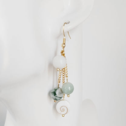 Boucles d'oreilles en pierres naturelles - Chance - Porte bonheur - Prospérité femme