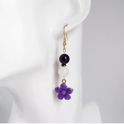 Boucles d'oreilles dorées en pierres naturelles - Améthyste