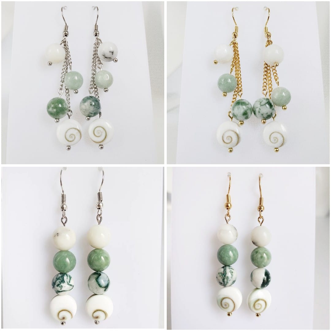 Boucles d'oreilles en pierres naturelles - Chance - Porte bonheur - Prospérité femme