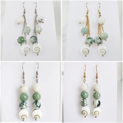 Boucles d'oreilles en pierres naturelles - Chance - Porte bonheur - Prospérité femme