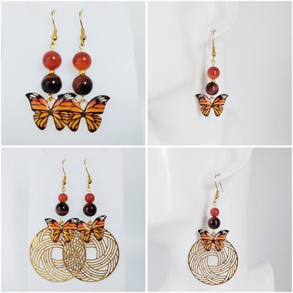 Bijou en Cornaline et Œil de Taureau pour la vitalité et l'ancrage. Profitez d'une protection puissante avec ce bijou papillon. Découvrez la collection !