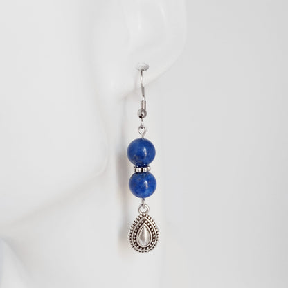 Boucles d'oreilles en pierres naturelles - Lapis Lazuli - Goutte