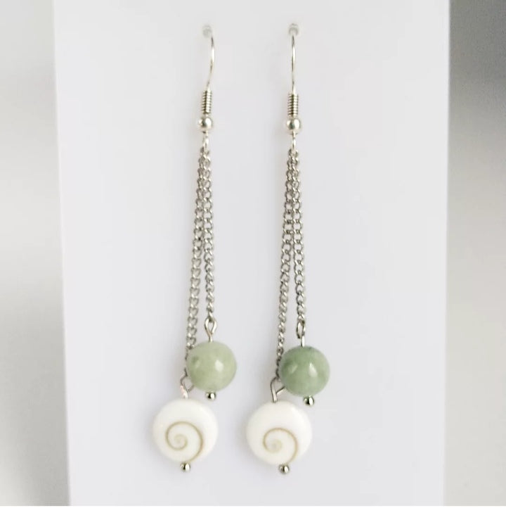 Boucles d'oreilles - Oeil de Sainte Lucie - Jade de Birmanie