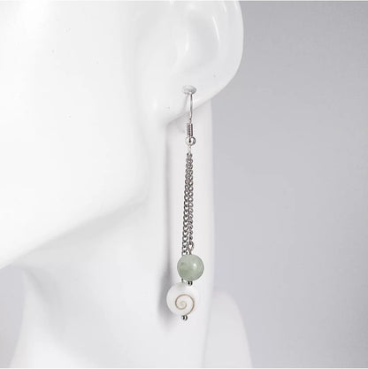 Boucles d'oreilles - Oeil de Sainte Lucie - Jade de Birmanie