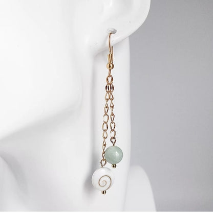 Boucles d'oreilles - Oeil de Sainte Lucie - Jade de Birmanie