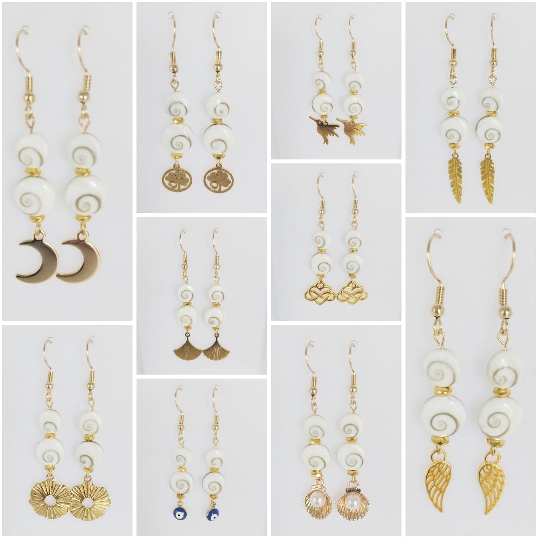 Boucles d'oreilles en pierres naturelles - Oeil de Sainte Lucie