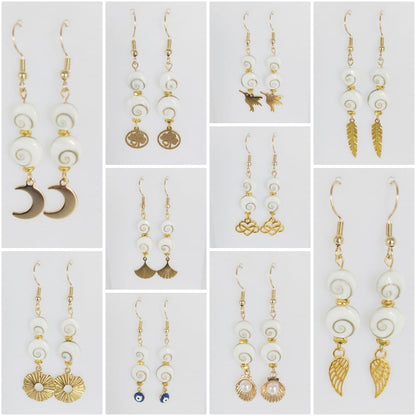 Boucles d'oreilles en pierres naturelles - Oeil de Sainte Lucie