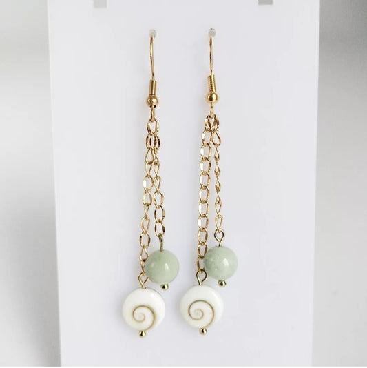 Boucles d'oreilles - Oeil de Sainte Lucie - Jade de Birmanie
