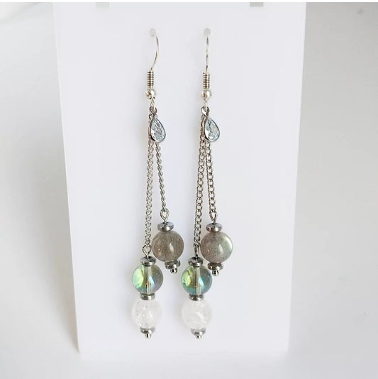 Boucles d'Oreilles en pierres naturelles - Protection -Sérénité - Énergie.