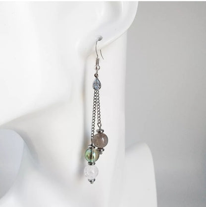 Boucles d'Oreilles en pierres naturelles - Protection -Sérénité - Énergie.