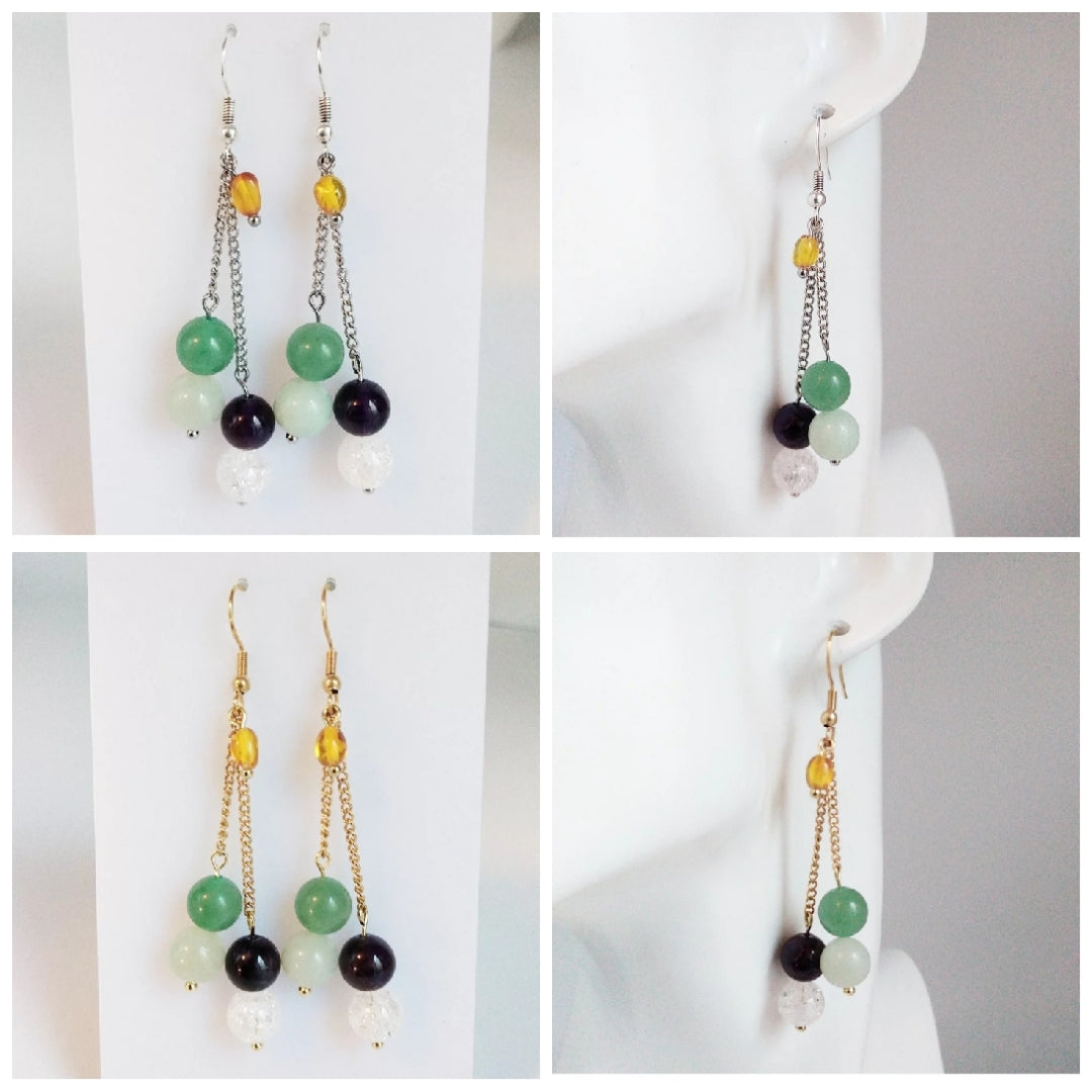 Boucles d'oreilles en pierres naturelles - Anti eczéma et psoriasis femme