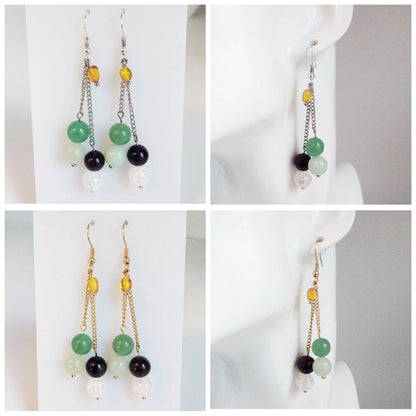 Boucles d'oreilles en pierres naturelles - Anti eczéma et psoriasis femme