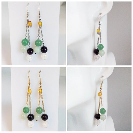 Boucles d'oreilles en pierres naturelles - Anti eczéma et psoriasis femme