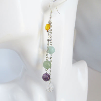 Boucles d'oreilles - anti eczéma et psoriasis femme en pierres naturelles