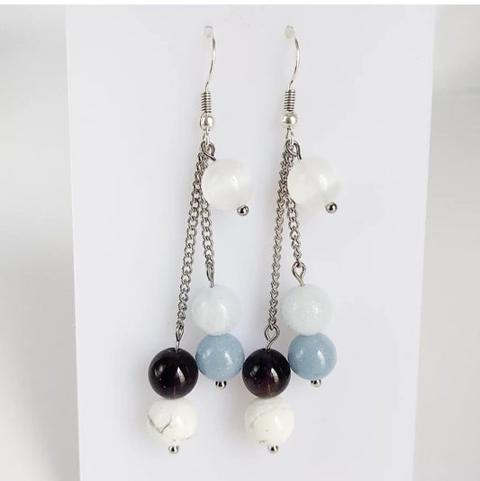 Boucles d'oreilles en pierres naturelles - Sommeil pour dormir Femme