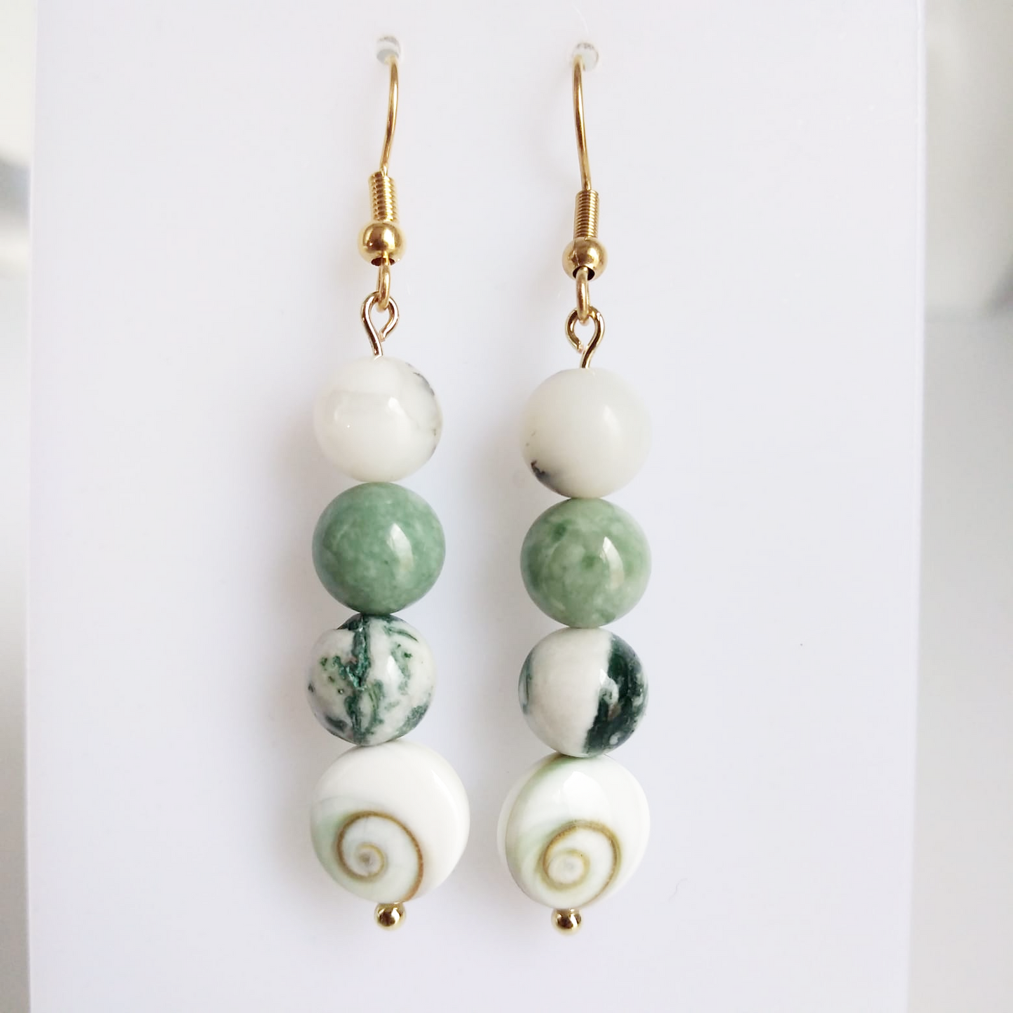 Boucles d'oreilles en pierres naturelles - Chance - Porte bonheur - Prospérité femme