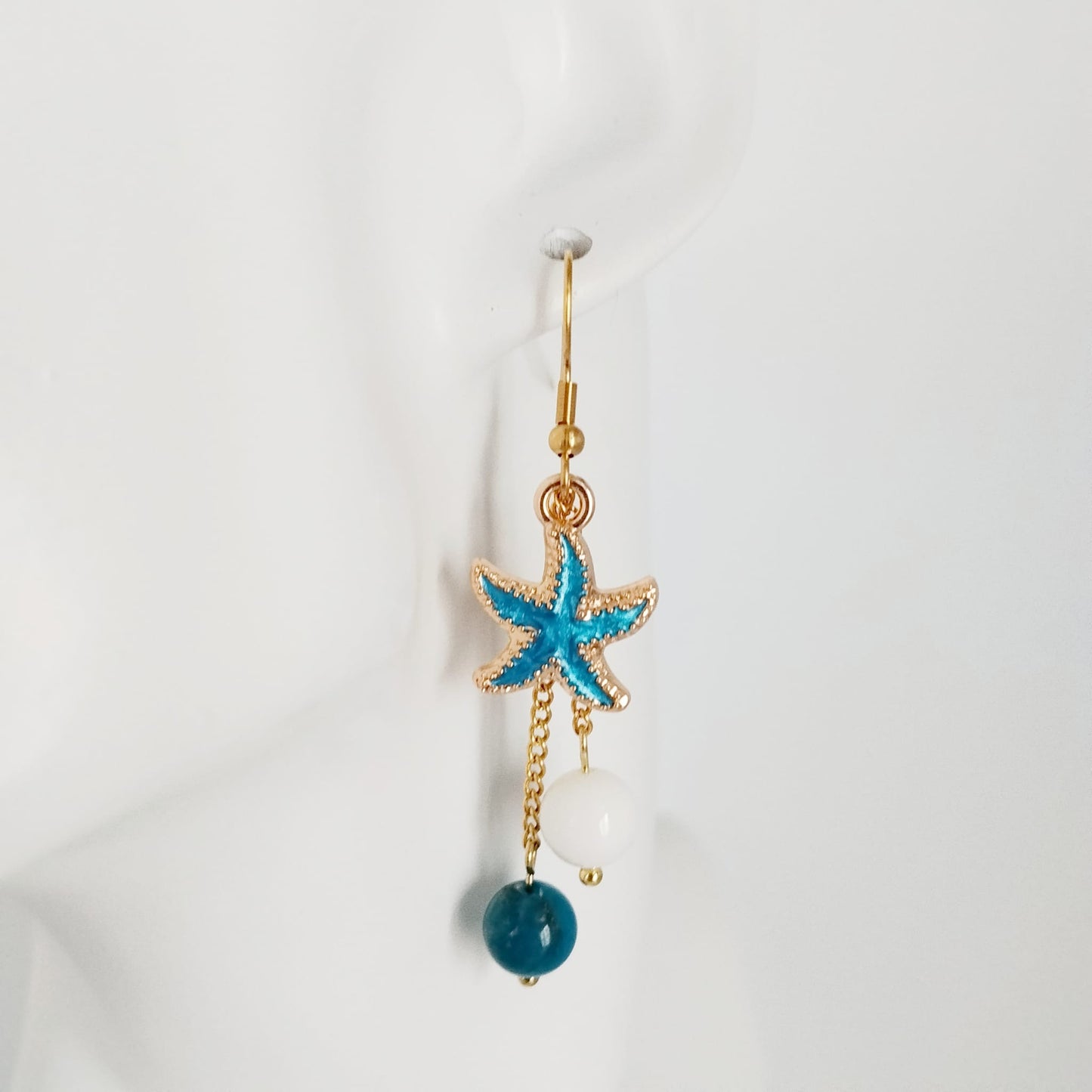 Boucles d'oreilles en pierres naturelles - Apatite AAA - Nacre