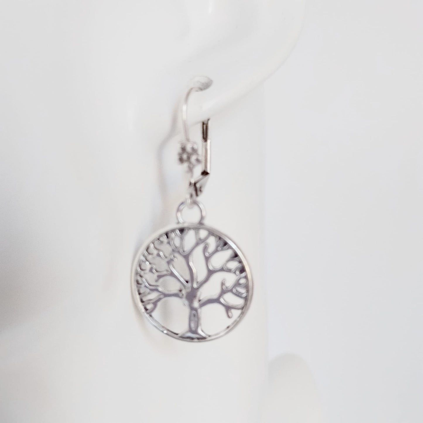 Boucles d'oreilles en pierres naturelles - Perles + Arbre de Vie