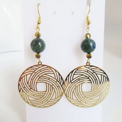 Boucles d'oreilles - Azurite Malachite