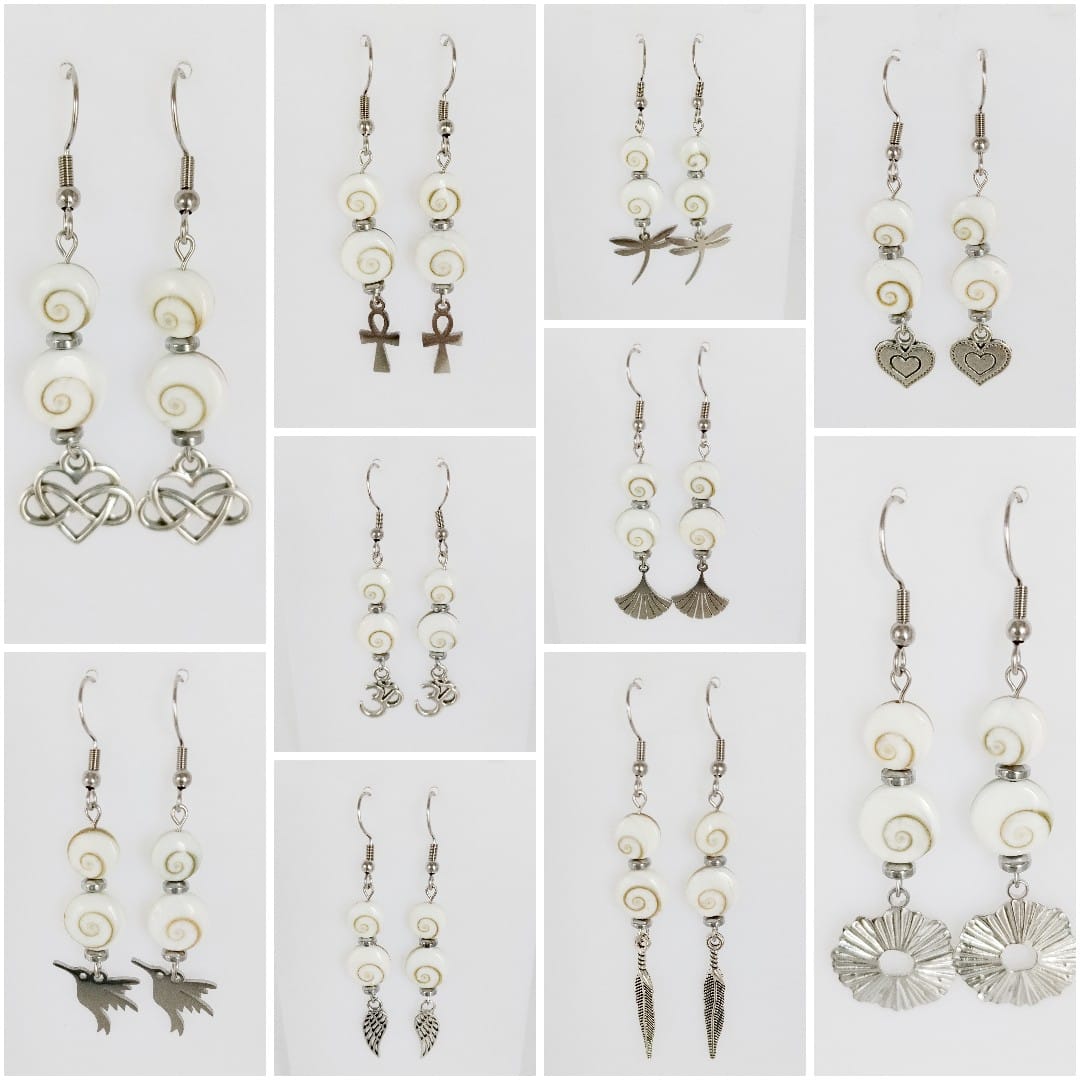 Boucles d'oreilles en pierres naturelles - Oeil de Sainte Lucie