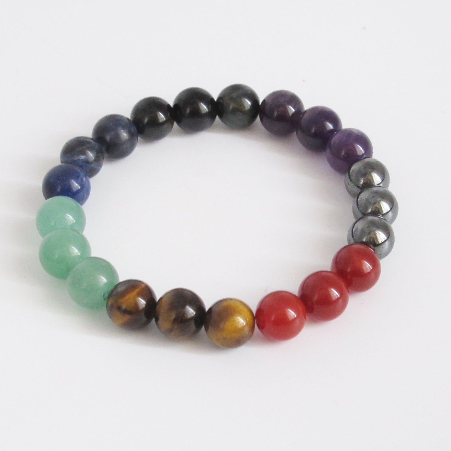 Bracelet 7 chakras femme/homme/enfant en pierres naturelles  Bracelet 7 chakras femme/homme/enfant en pierres naturelles. Bracelet des 7 chakras. Qu'est-ce qu'un Chakra ? Les chakras sont des points de jonction de centres d'énergie de notre corps. Lorsqu'ils sont bien équilibrés, le corps et l'esprit sont en parfaite harmonie. On compte les 7 chakras majeurs qui se situent le long