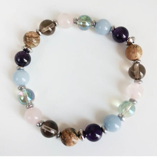 Bracelet de deuil et de réconfort en pierres naturelles – pour accompagner le chagrin, la tristesse ou une séparation. Apporte paix, apaisement et recentrage émotionnel.