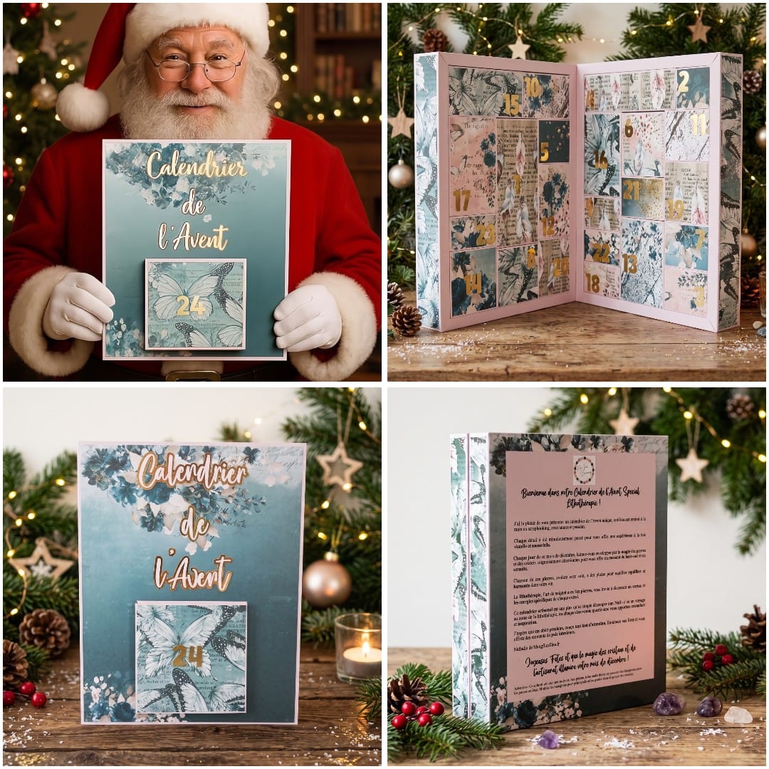 Calendrier de l'avent pierres naturelles en scrapbooking 2026 - Edition limitée
