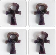 Clé de Vie Ankh en Améthyste – 50 mm | Symbole de Vie Éternelle Égyptienne