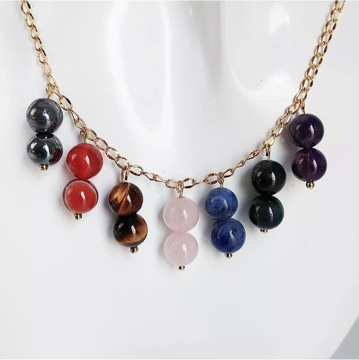 Retrouvez l'harmonie intérieure avec ce collier 7 chakras en pierres naturelles . Chaque perle est soigneusement choisie pour rééquilibrer vos énergies et favoriser le bien-être, la confiance et la sérénité au quotidien.