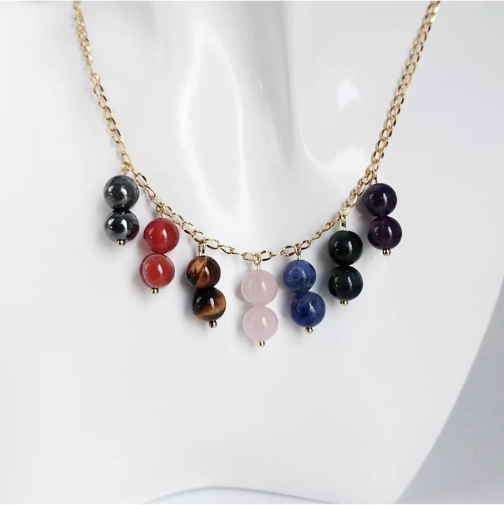 Retrouvez l'harmonie intérieure avec ce collier 7 chakras en pierres naturelles . Chaque perle est soigneusement choisie pour rééquilibrer vos énergies et favoriser le bien-être, la confiance et la sérénité au quotidien.