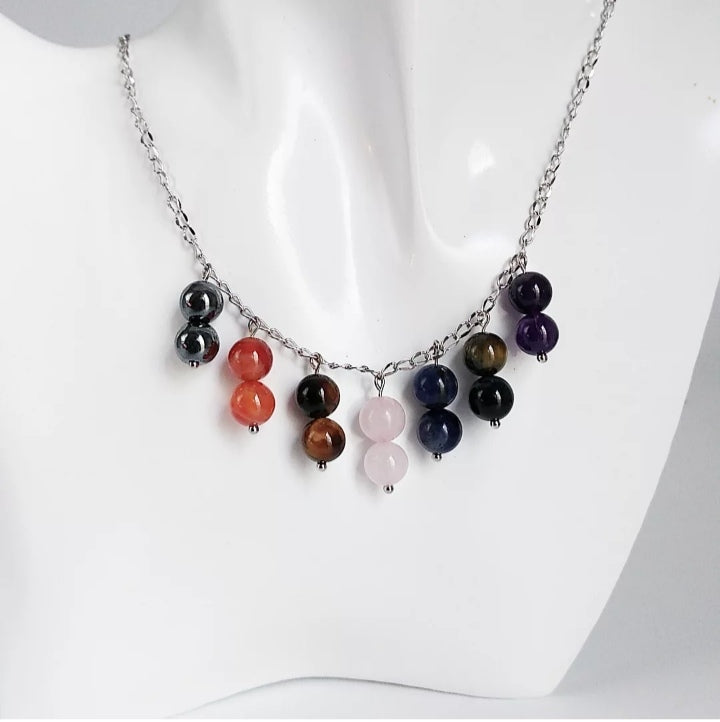 Retrouvez l'harmonie intérieure avec ce collier 7 chakras en pierres naturelles . Chaque perle est soigneusement choisie pour rééquilibrer vos énergies et favoriser le bien-être, la confiance et la sérénité au quotidien.
