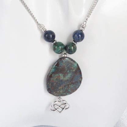 Collier - Azurite Malachite - Infini / Coeur