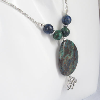 Collier - Azurite Malachite - Infini / Coeur