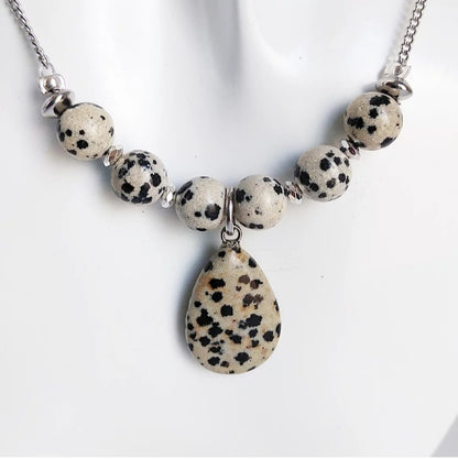 Collier en pierre naturelle - Jaspe Dalmatien