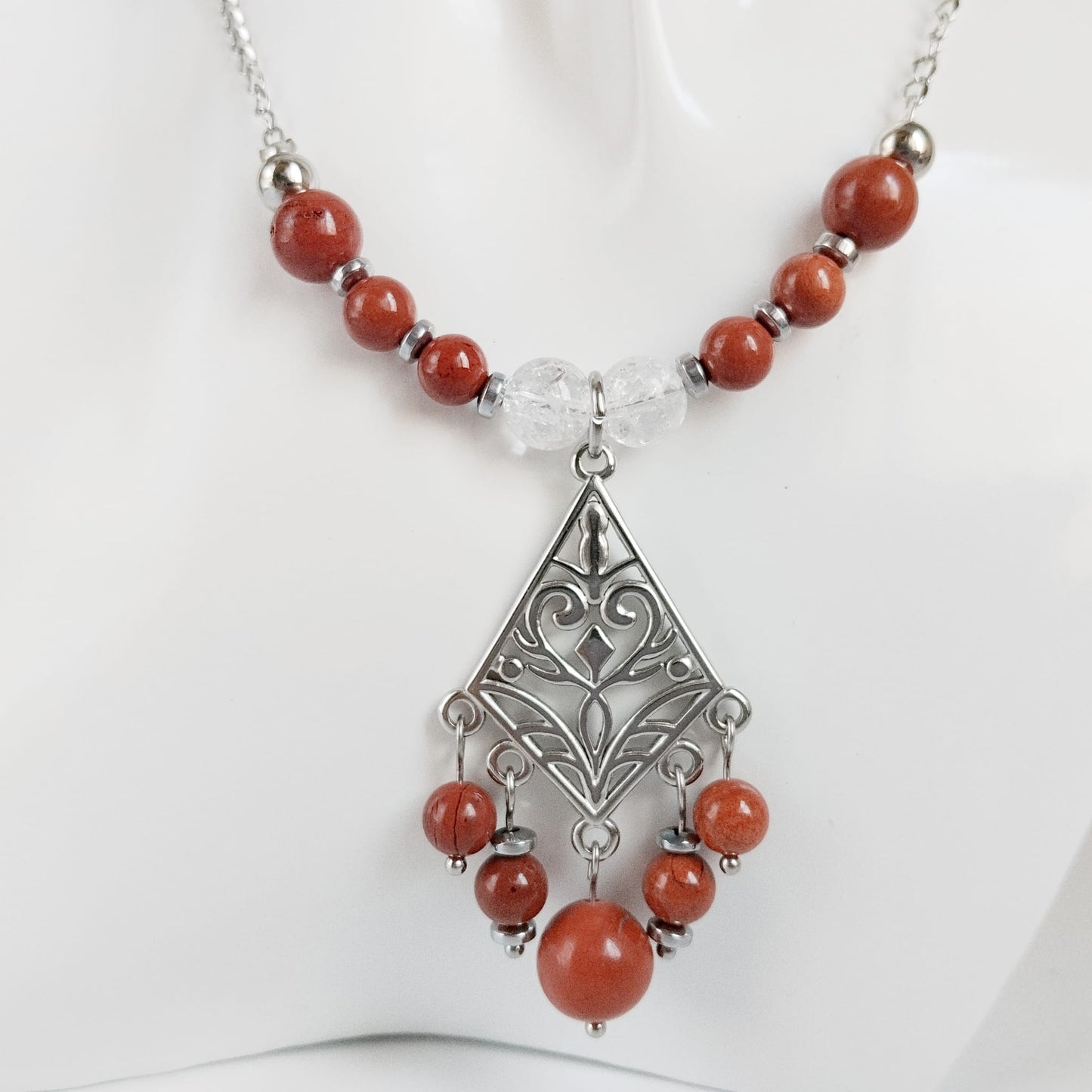 Collier en pierre naturelle - Jaspe rouge