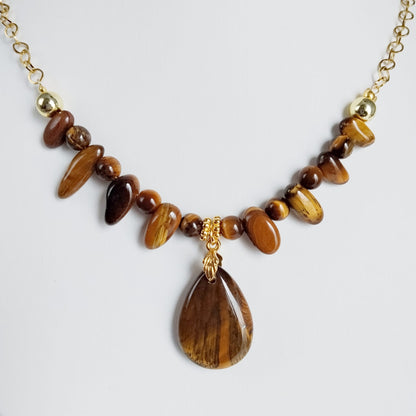 Collier en pierre naturelle - Oeil de Tigre