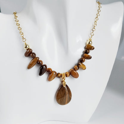 Collier en pierre naturelle - Oeil de Tigre