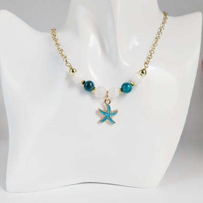 Collier en pierre naturelle - Apatite AAA - Nacre - Cristal de roche
