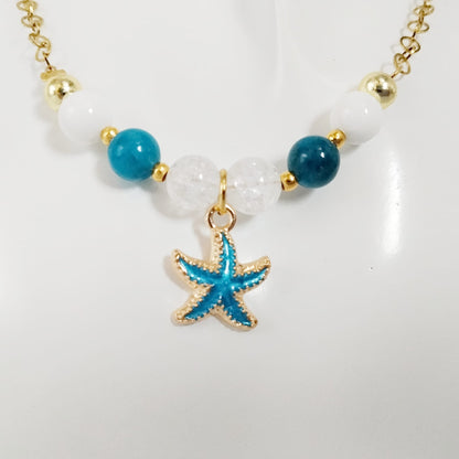 Collier en pierre naturelle - Apatite AAA - Nacre - Cristal de roche