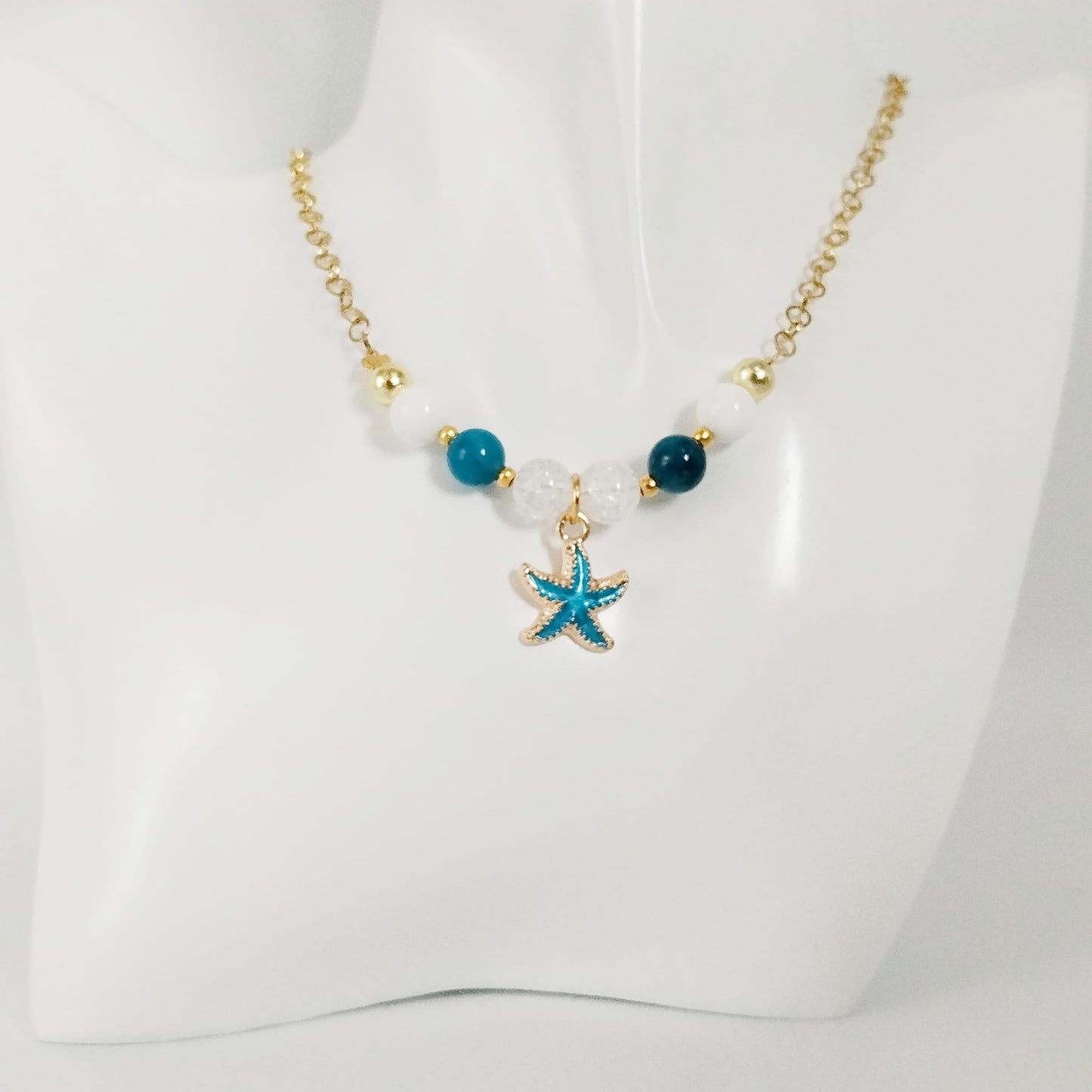 Collier en pierre naturelle - Apatite AAA - Nacre - Cristal de roche