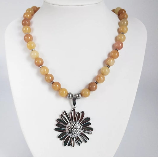 Collier en pierre naturelle - Aventurine jaune - Tournesol