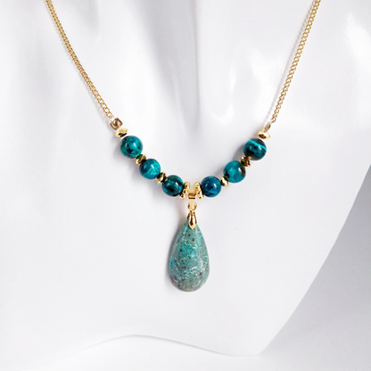 Colliers en pierres naturelles - Chrysocolle