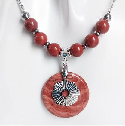 Collier en pierre naturelle - Jaspe rouge